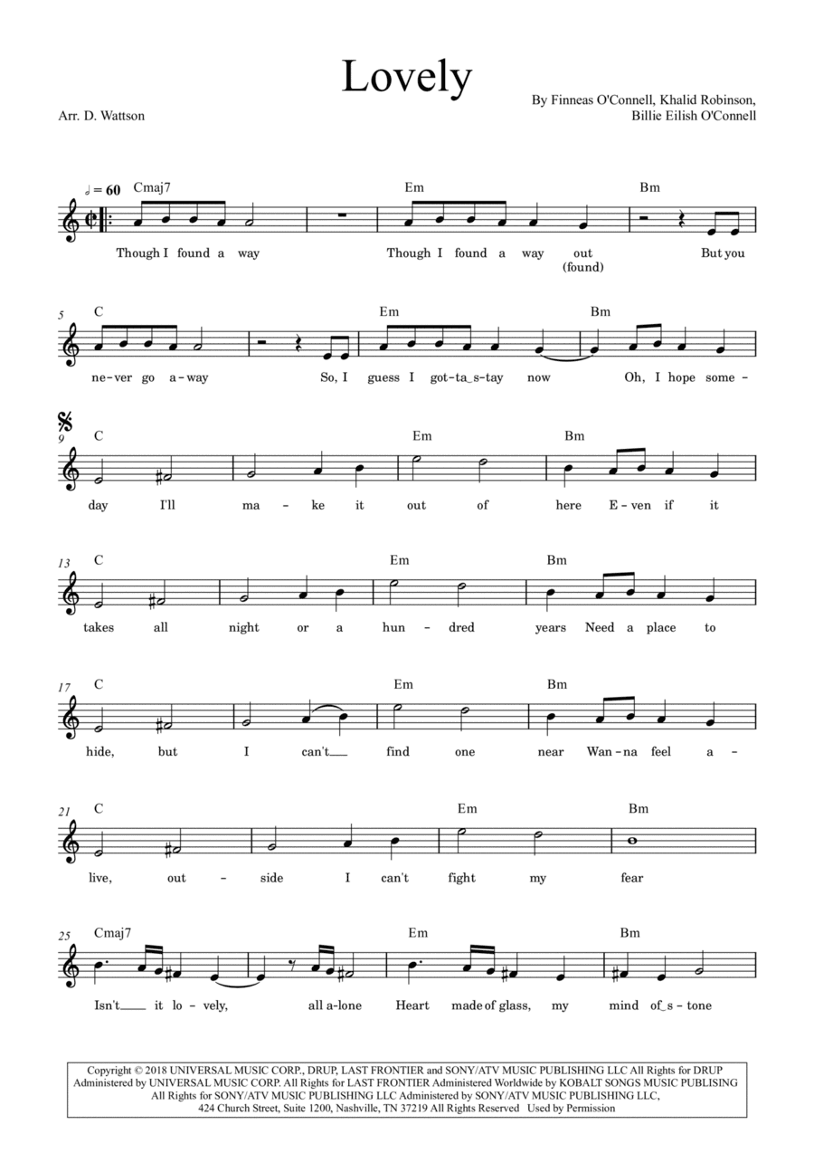 Lovely (arr. Douglas Wattson)