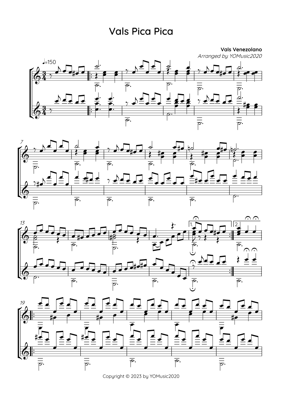 Pica Pica (arr. YOMusic2020)