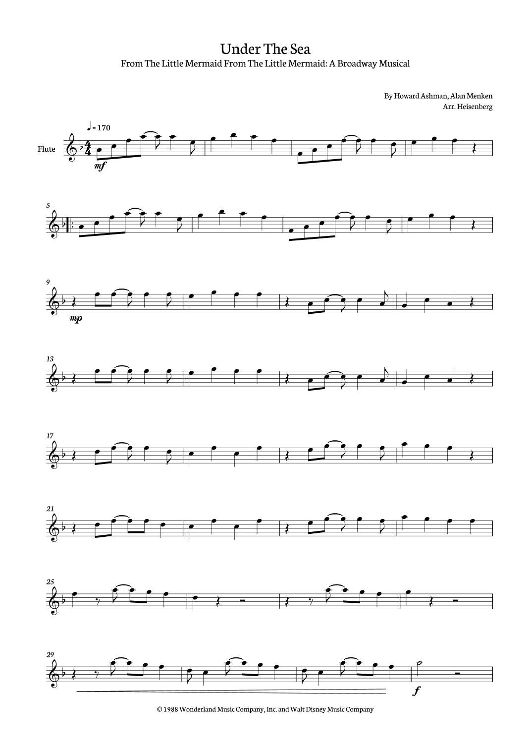 Under The Sea (arr. Heisenberg)
