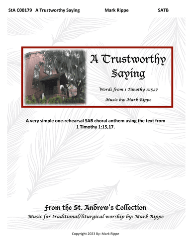 A Trustworthy Saying (StA C00179)