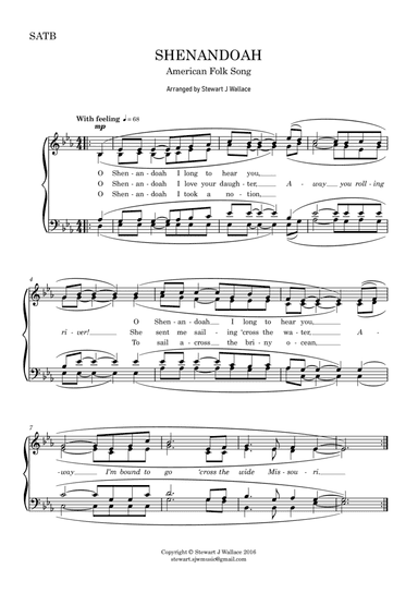 Shenandoah (arr. Stewart J Wallace)