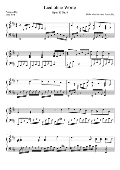 Lied ohne Worte (arr. Irina Rolf)