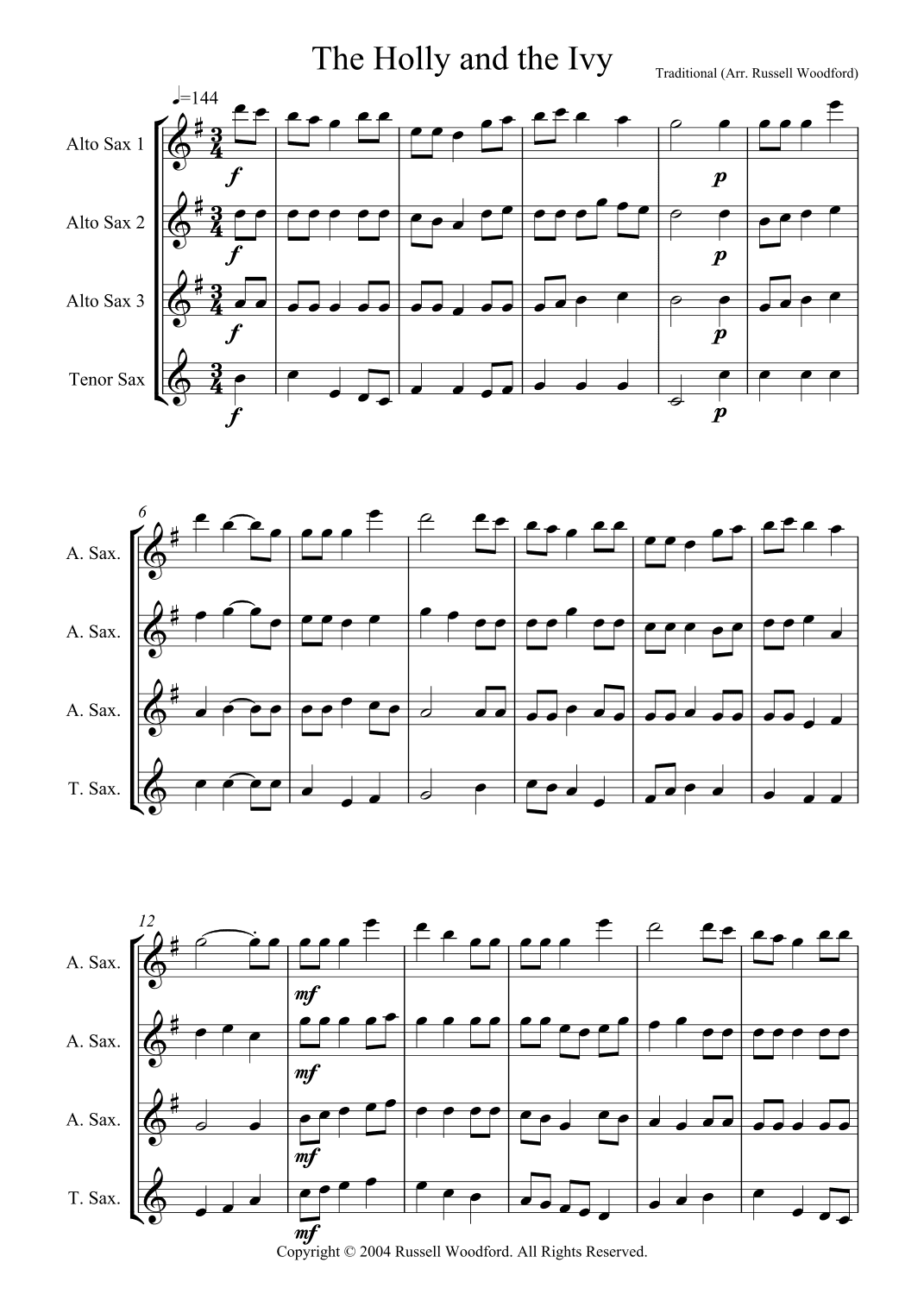 The Holly and the Ivy (arr. Russell Woodford)