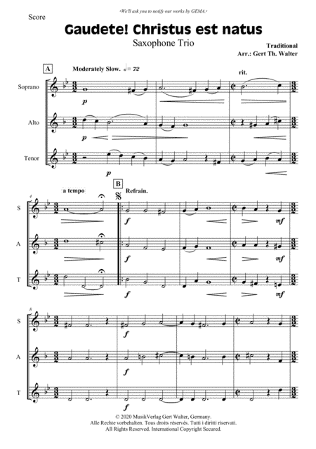 Gaudete! Christus Est Natus (arr. Gert Th. Walter)