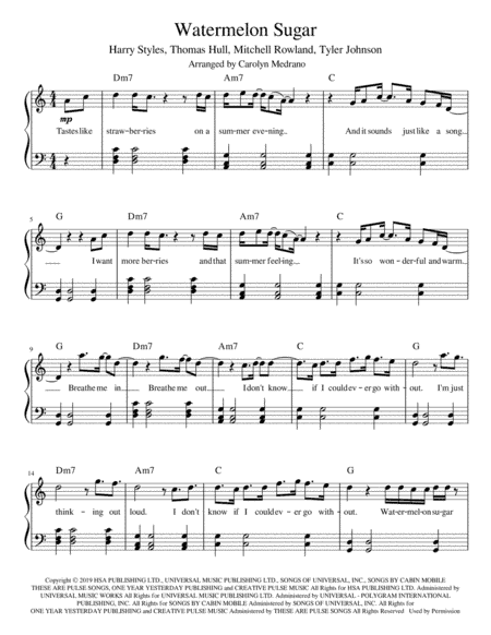 Watermelon Sugar (arr. Carolyn Medrano)