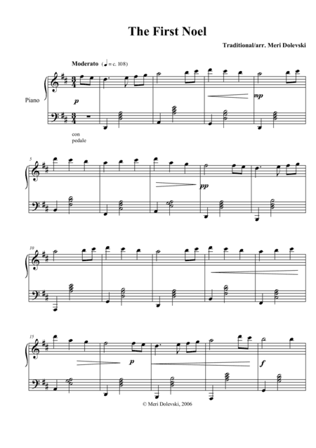 The First Noel (arr. Meri Dolevski)