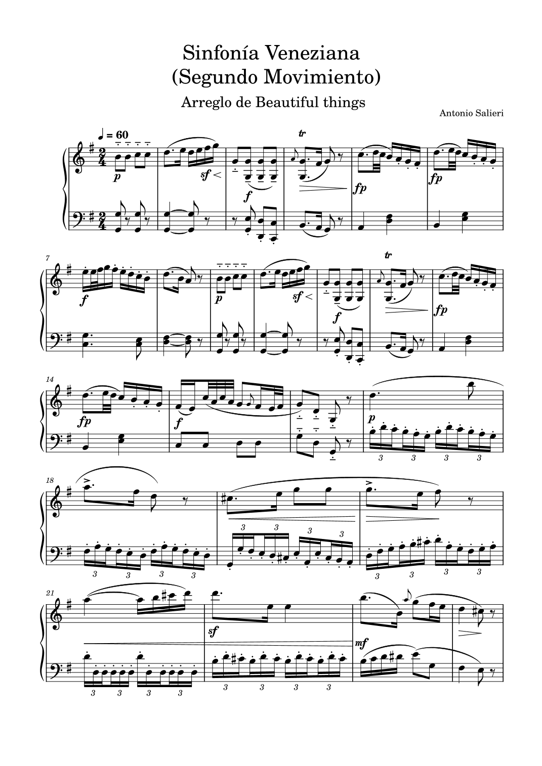 Sinfonía Veneziana (Segundo Movimiento)-Antonio Salieri (arr. Beautiful things)