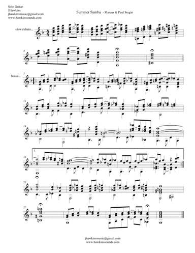 So Nice (summer Samba) (arr. Jonathan Hawkins)