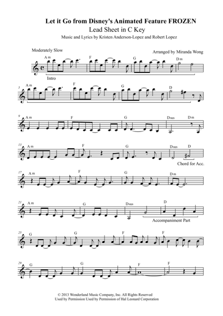 Let It Go (from Frozen) (arr. Miranda Wong)