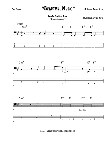 Beautiful Music (arr. P Welsh)