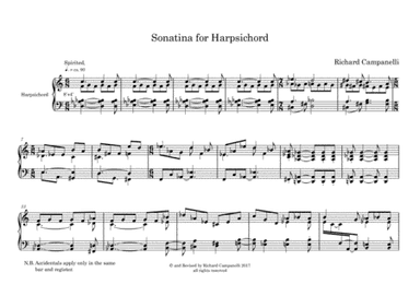 Sonatina for Harpsichord