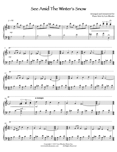 See Amid The Winter's Snow - a contemporary Piano Solo (arr. Len Rhodes)