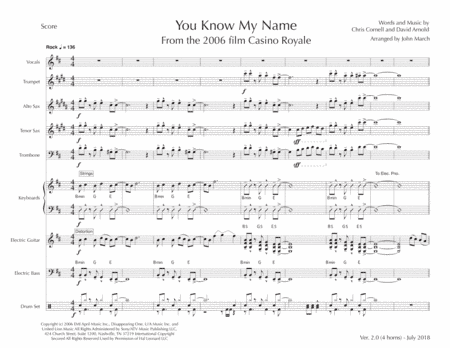 You Know My Name from CASINO ROYALE (arr. John March)