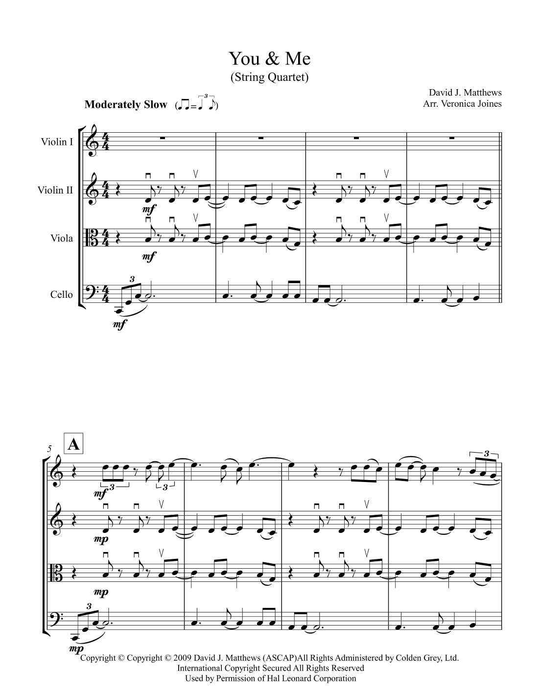 You & Me (arr. Veronica Joines)
