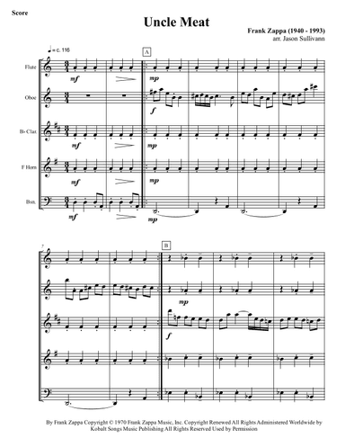 Uncle Meat (arr. Jason Sullivann)