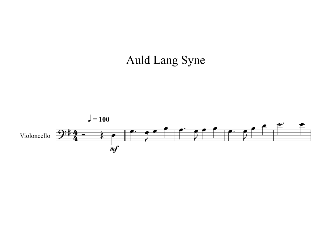 Auld Lang Syne (Cello) (arr. Digital Book Music)