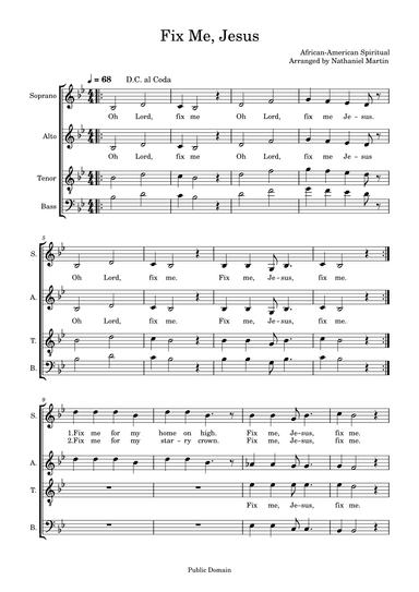 Fix Me, Jesus (arr. Nate Martin)