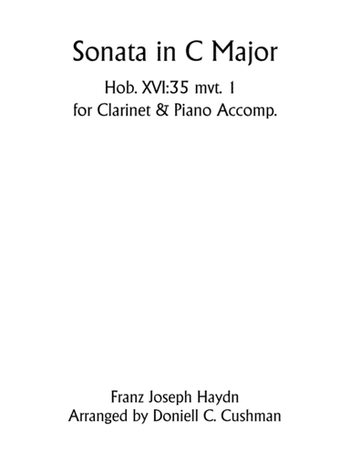 Sonata in C Major Mvt. 1 Hob. XVI:35 (arr. Doniell Cushman)