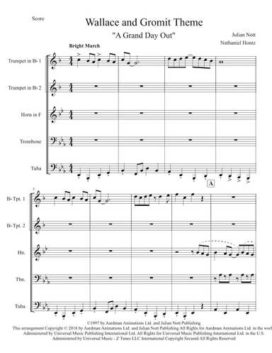 Wallace And Gromit Theme (arr. Nathaniel Hontz)