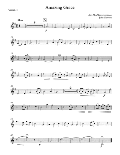 Amazing Grace Violin (arr. Alva Lee)