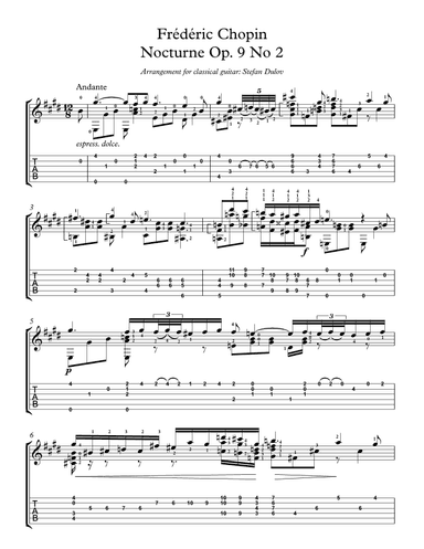 Nocturne Op. 9 No. 2 (arr. Stefan Dulov)