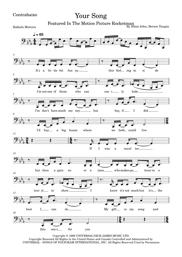 Your Song (arr. Rafaela Moreira)