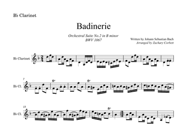 Badinerie BWV 1067 (arr. Zachary Corbett)