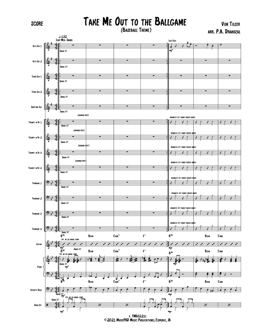 Baseball Theme - Take Me Out to the Ballgame (for Jazz/Stage Band) (arr. P.A. Drahozal)