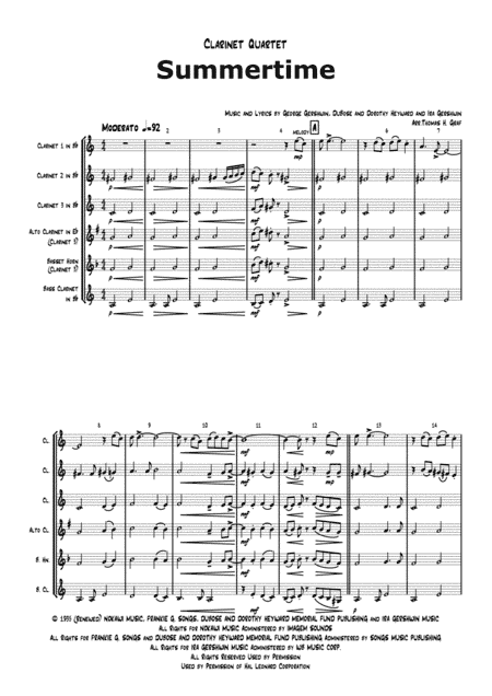 Summertime (arr. Thomas H. Graf)