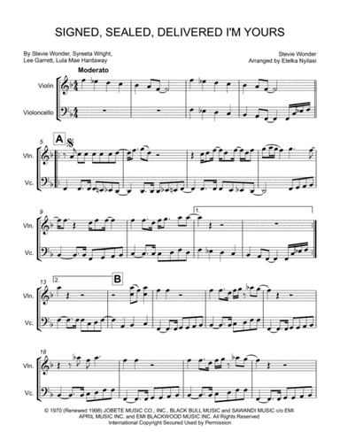 Signed, Sealed, Delivered I'm Yours (arr. Etelka Nyilasi)