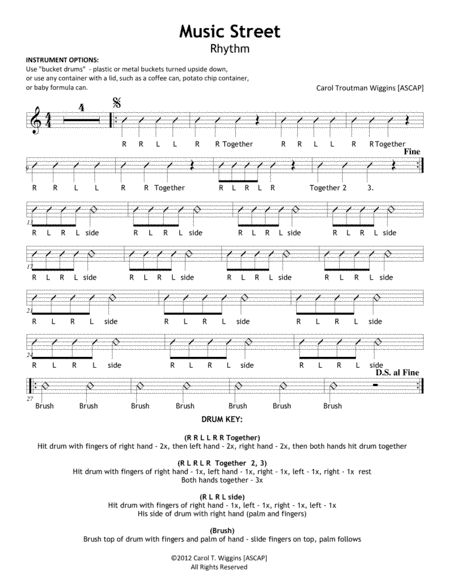Music Street Rhythm/Percussion Sheet