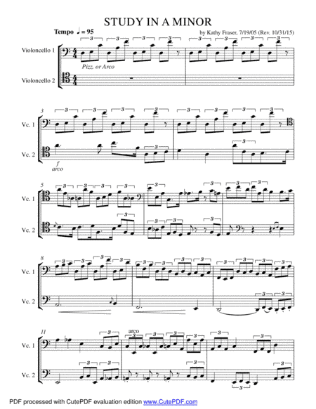 Study in A Minor for Two Cellos