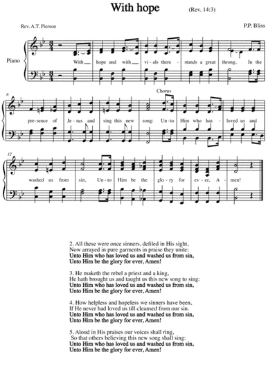 With hope. A new tune to a wonderful old hymn.
