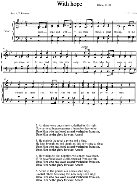 With hope. A new tune to a wonderful old hymn.