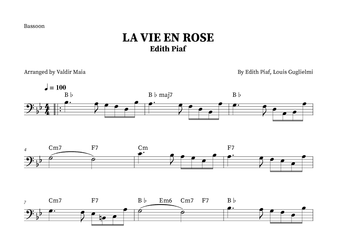 La Vie En Rose (arr. Valdir Maia)