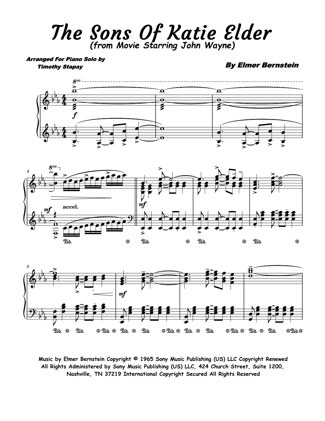 The Sons Of Katie Elder (arr. Timothy Stapay)
