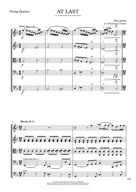 At Last (arr. Budeanu Cristian)