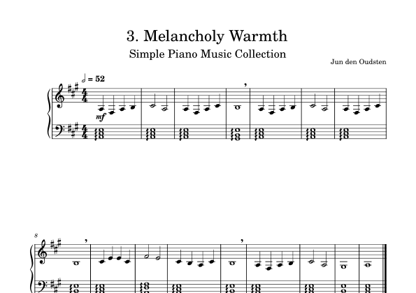 Simple Piano Collection 3. Melancholy Warmth