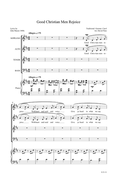 Good Christian Men Rejoice (arr. David Nino)