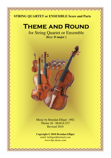 Theme and Round - String Quartet or Ensemble Score and Parts PDF