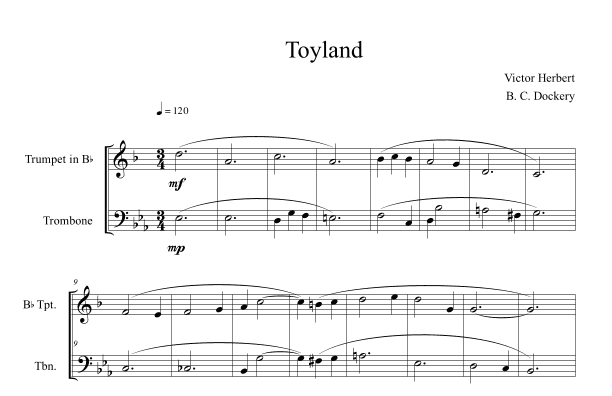 Toyland (Trumpet and Trombone Duet) (arr. B. C. Dockery)
