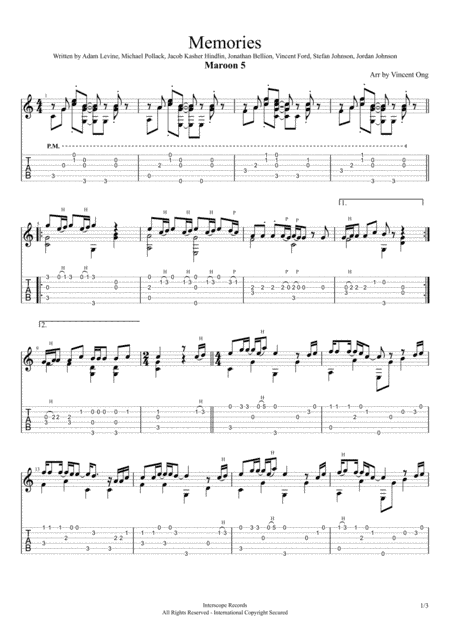 Memories (arr. Vincent Ong)
