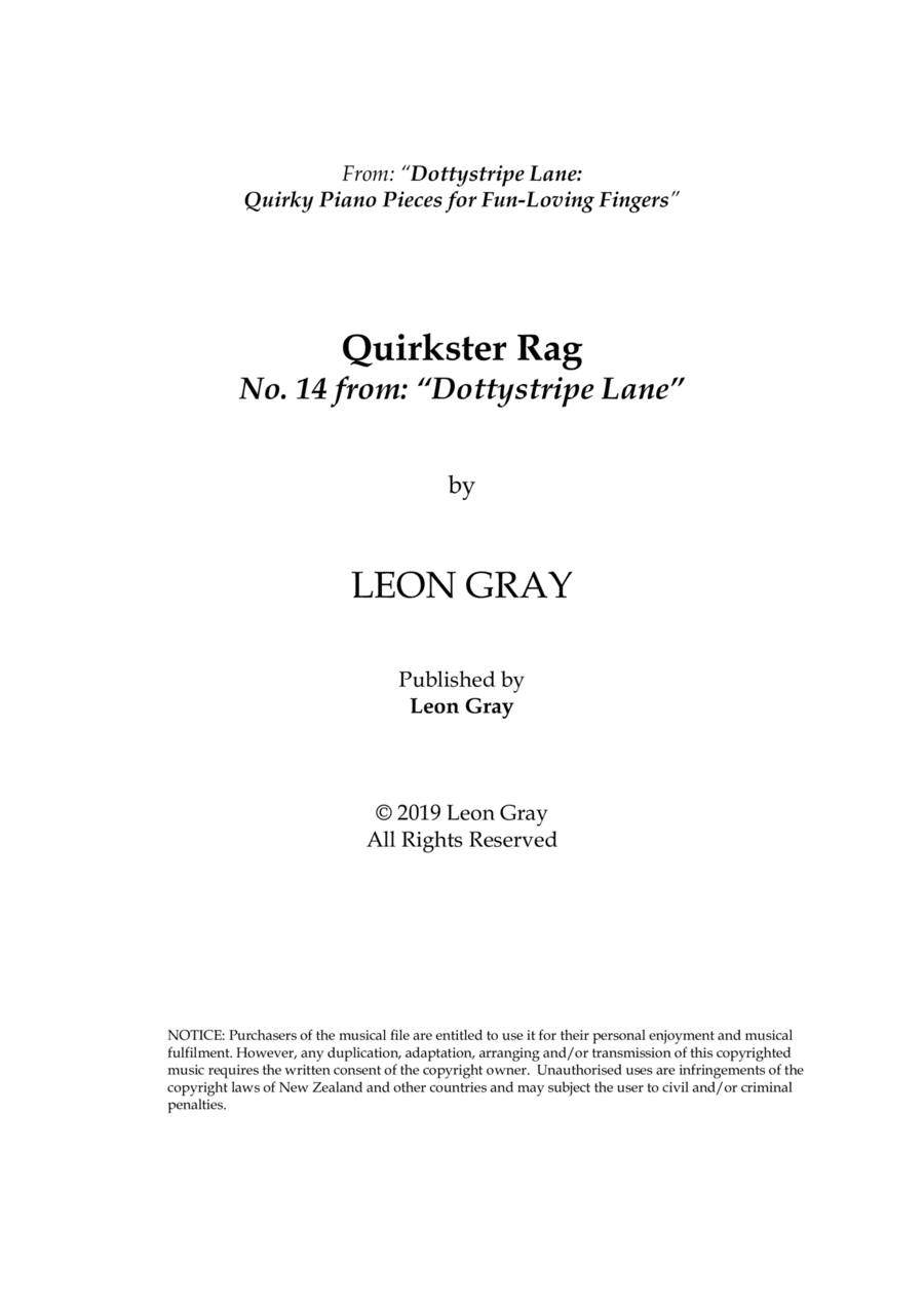 Quirkster Rag (No.14), Dottystripe Lane © 2019 Leon Gray