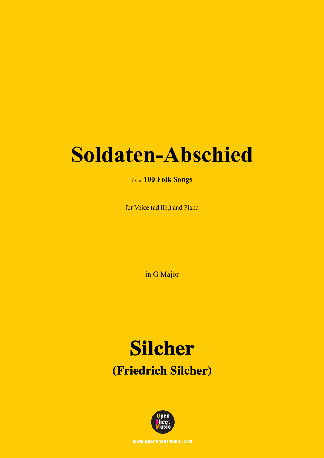 Silcher-Soldaten-Abschied,for Voice(ad lib.) and Piano (arr. OSM Press)