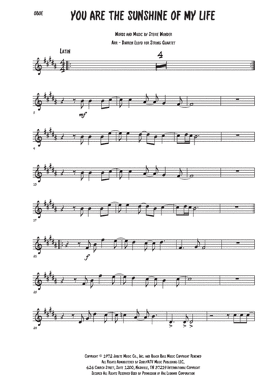 You Are The Sunshine Of My Life (arr. Darren Lloyd)
