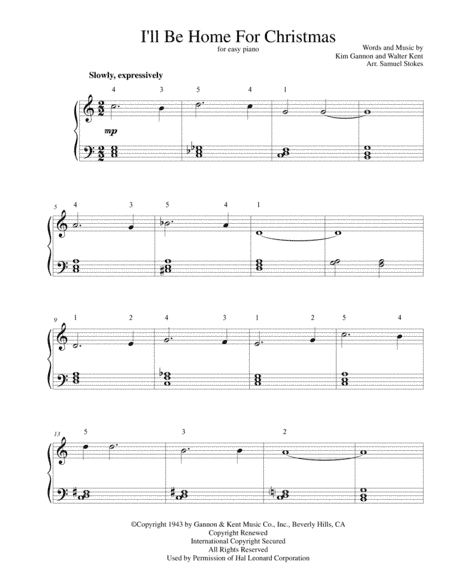 I'll Be Home For Christmas (arr. Samuel Stokes)