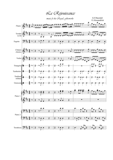 Music for the royal fireworks: La Rejouissance (arr. Ester Alessandrini)