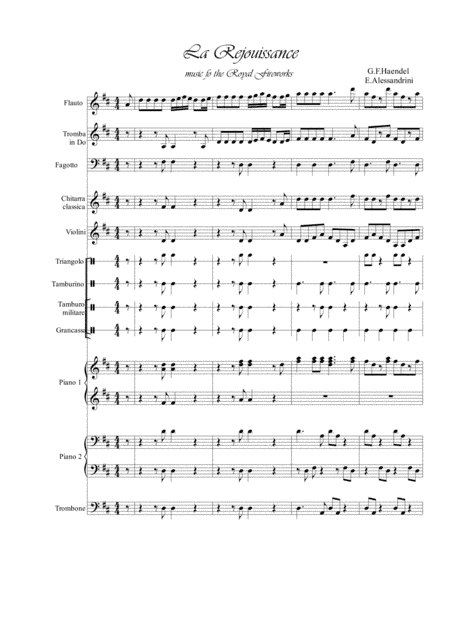 Music for the royal fireworks: La Rejouissance (arr. Ester Alessandrini)