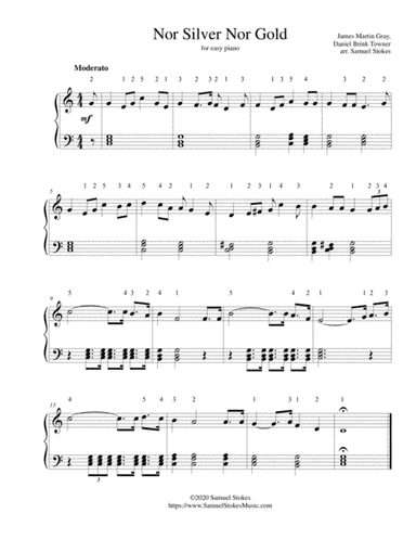 Nor Silver Nor Gold - for easy piano (arr. Samuel Stokes)