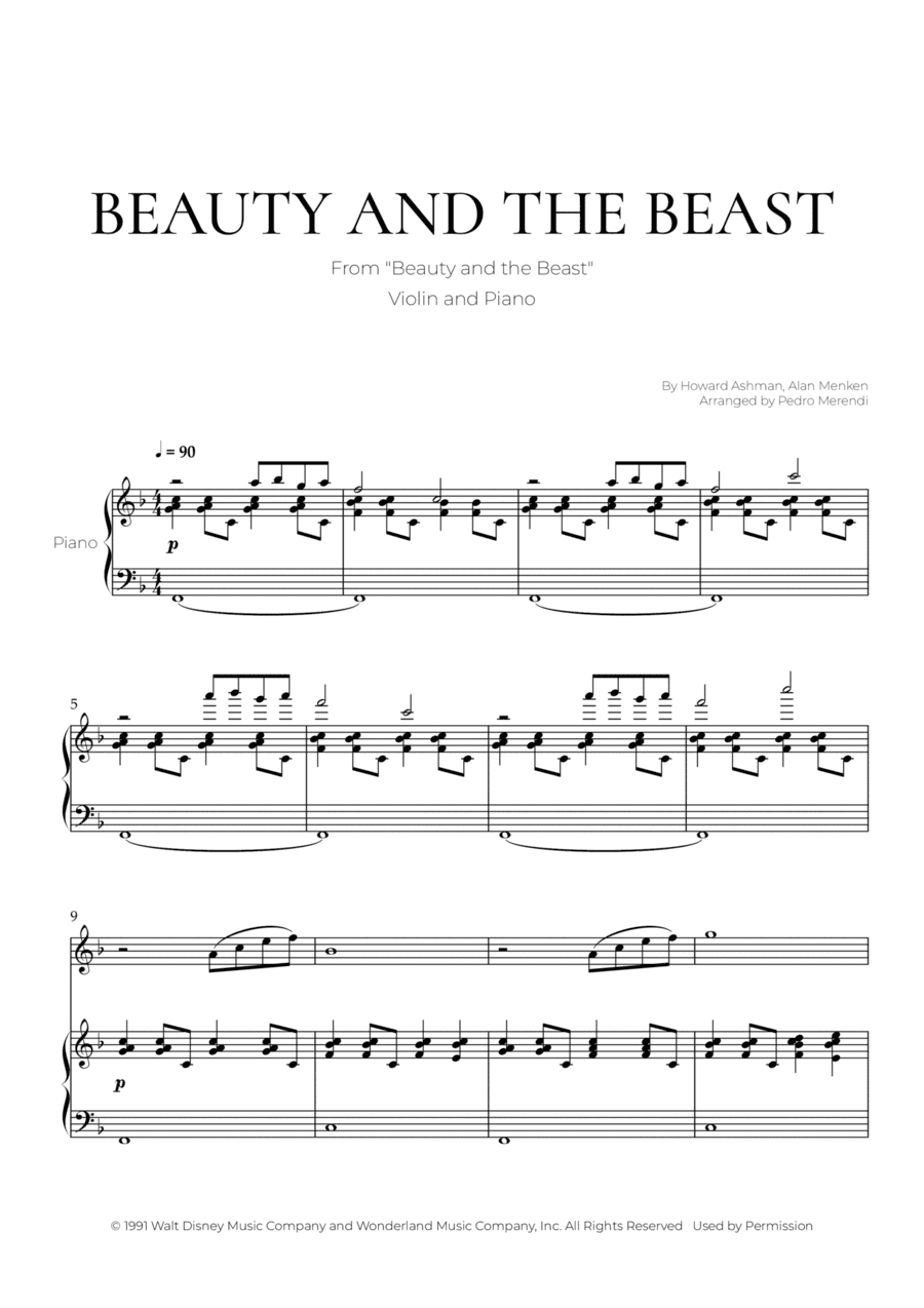 Beauty And The Beast (arr. Pedro Merendi)